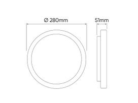 LED šviestuvas, paviršinis, ACTON 24W 2600lm 4000K IP54 apvalus su judesio jutikliu