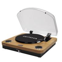 Patefonas 2x5W RMS su Bluetooth / USB / SD / FM radiju, medžio spalvos