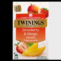 Vaisinė arbata TWININGS Strawberry&Mango, 20x2g, VZTNOB450_07086
