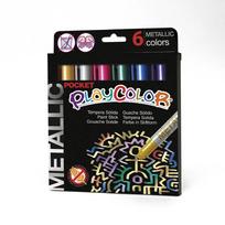 Pieštukinis guašas PLAYCOLOR Metallic Packet 6, GAKPYB1APY10351