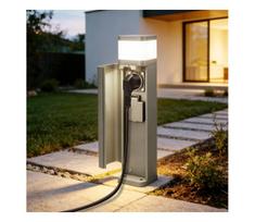 BRILAGI - Lauko šviestuvas su 2 lizdais SCHUKO PILLAR 1xG9/11W/230V IP44 pilkas