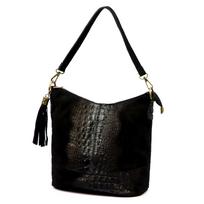 Luka 26-027 CROCO juoda odinė rankinė