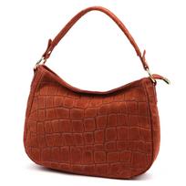 Luka 24-085 CROCO GOLD plytų spalvos odinė rankinė