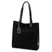 Luka 25-041 CROCO juoda odinė rankinė