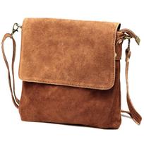 Luka 24-090 camel-1 zomšinė odinė rankinė