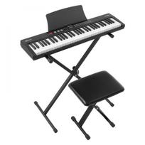 Skaitmeninis pianinas 61 klavišo, pusiau svertinė klaviatūra, nešiojamas, su stovu, 128 tonai