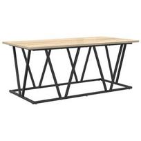 kavos staliukas Sonoma ąžuolas 100x50x40 cm, pagamintas iš inžinerinio medžio ir metalo