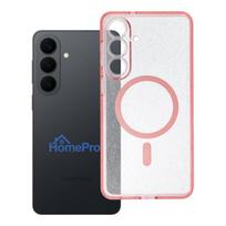 Case for Samsung S26 PLUS Clear Mag Cover - Glitter (STR / CAMERA PROTECTION) compatible with MagSafe pink glitter