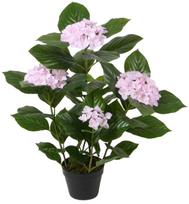 Dirbtinis augalas vazone, hortenzija Home4you Wind, žalia sp./rožinė sp., 80 cm