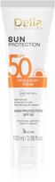 Kremas įdegio priežiūrai kūnui/veidui Delia Cosmetics Sun Protection SPF50, 100 ml