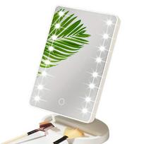 Sukamas makiažo veidrodis su 16 LED apšvietimu, baltas