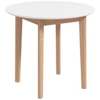 Valgomojo stalas, apvalus, pušinis, 75 × 75 × 76 cm, baltas