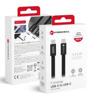 Juodas USB-C - USB-C QC4.0 PD 5A 100W 120cm laidas "Forcell F-Energy CCFN23 Cafule Flat"
