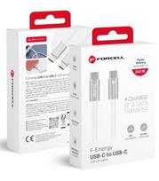 Baltas USB-C - USB-C QC4.0 PD 5A 240W 200cm laidas "Forcell F-Energy CBN1 Cafule Color"
