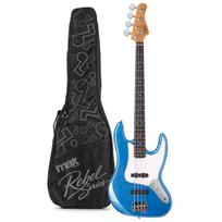 „Rebel“ JB bosinė gitara, metalo mėlynumo spalvos