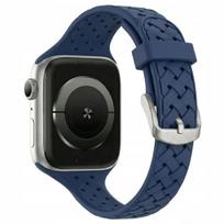 „BestAccessories" silikoninis dirželis laikrodžiui A. Watch 4 5 6 7 8 9 10 11 SE 40 mm 41 mm 42 mm, tamsiai mėlynas
