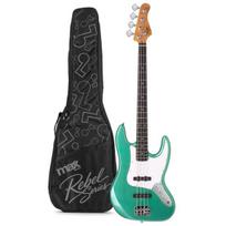 „Rebel“ JB bosinė gitara, metalo žalumo spalvos