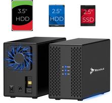 Kieszeń Reagle  dysku HDD SSD 2x 3,5" SATA III USB 3.2 kieszeń do 40TB 36W wiatrak | 5905261353542 | 5905261353542