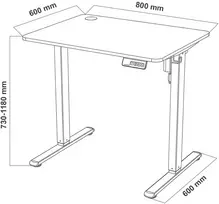 Elektrinis rašomasis stalas Spacetronik Moris, 80 × 60 cm