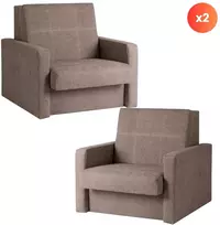 Mebel Elite Fotelis-lova MILAN 1, 2 vnt., smėlio spalvos