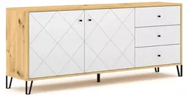 Mebel Elite Komoda, 183 cm, „Artisan“ ąžuolo ir balta