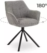 Mebel Elite Besisukanti kėdė su porankiais, buklė audinys, pilka