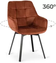 Mebel Elite Pasukama kėdė su porankiais, 360°, 57 × 57 × 90 cm, rūdžių spalvos