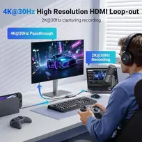 UGREEN vaizdo fiksavimo kortelė su HDMI 4K30Hz kilpiniu išėjimu ir USB 2K30Hz 25773