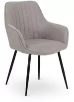 Fotelis Mebel Elite Audiniu aptraukta kėdė MALAGA, metalinis rėmas, 60 × 86 cm, pilka