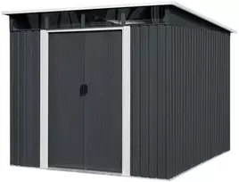 Metalinis sandėliukas su stoglangiu, antracito spalvos, 279 × 238 × 203 cm