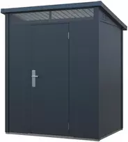 Metalinis sandėliukas su stoglangiu, antracito spalvos, 182 × 148 × 211/187 cm