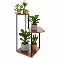 Stovintis gėlių stovas 78 cm, 3 lentynos MDF, metalinis rėmas