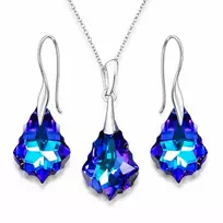 Diamond Sky Jewelry Sidabrinis papuošalų rinkinys moterims DiamondSky „Baroque IV (Heliotrope)“ su Swarovski kristalais