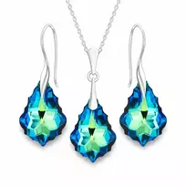 Diamond Sky Jewelry Sidabrinis papuošalų rinkinys moterims DiamondSky „Baroque IV (Bermuda Mėlyna)“ su Swarovski kristalais