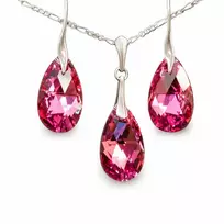 Diamond Sky Jewelry Sidabrinis papuošalų rinkinys moterims DiamondSky „Baroque (Rose Comet Argent Light)“ su Swarovski kristalais
