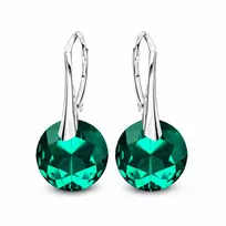 Diamond Sky Jewelry Sidabriniai auskarai moterims DiamondSky „Marianne (Emerald)“ su Swarovski kristalais