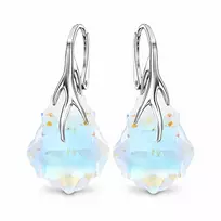 Diamond Sky Jewelry Sidabriniai auskarai „Baroque VI“ (Mėlyna Aurora Borealis) iš 925 prabos sidabro su Swarovski kristalais