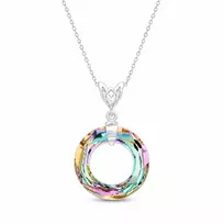 Diamond Sky Jewelry Kaklo papuošalas moterims DiamondSky „Cosmic Ring (Vitrail Light)“ su Swarovski kristalais