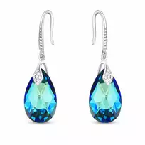 Diamond Sky Jewelry Sidabriniai auskarai moterims DiamondSky „Baroque III (Bermuda Mėlyna)“ su Swarovski kristalais