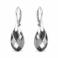 Diamond Sky Jewelry Sidabriniai auskarai moterims DiamondSky „Baroque II (Juodas Diamond Light Chrome)„ su Swarovski kristalais