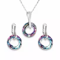 Diamond Sky Jewelry Sidabrinis papuošalų rinkinys moterims DiamondSky „Cosmic Ring (Vitrail Light)“ su Swarovski kristalais