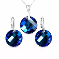 Diamond Sky Jewelry Sidabrinis papuošalų rinkinys moterims DiamondSky „Moon (Bermuda Mėlyna)“ su Swarovski kristalais