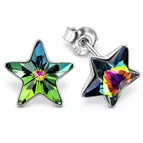 Diamond Sky Jewelry Sidabriniai auskarai „Star (Vitrail Medium)“ su Swarovski® kristalais