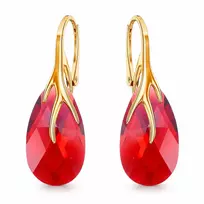 Diamond Sky Jewelry Sidabriniai auskarai „Baroque VII (Scarlet)“ iš 925 prabos sidabro su Swarovski kristalais