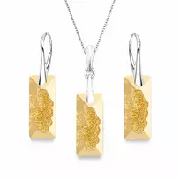 Diamond Sky Jewelry Sidabrinis papuošalų rinkinys moterims DiamondSky „Growing Crystal II (Golden Shadow)“ su Swarovski kristalais