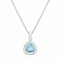 Diamond Sky Jewelry Sidabrinis kaklo papuošalas moterims DiamondSky „Elemental Magic (Aquamarine Diamond Touch Light)“ su Swarovski kristalais
