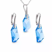 Diamond Sky Jewelry Sidabrinis papuošalų rinkinys moterims DiamondSky „Hyperborea (Aquamarine Mėlyna)“ su Swarovski kristalais
