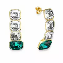 Diamond Sky Jewelry Sidabriniai auskarai moterims DiamondSky „Imperial (Emerald)“ su Swarovski kristalais