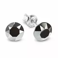 Diamond Sky Jewelry Sidabriniai auskarai moterims DiamondSky „Classic (Jet Hematite)“ su Swarovski kristalais