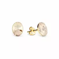 Diamond Sky Jewelry Sidabriniai auskarai moterims DiamondSky „Clarice V (Golden Shadow)“ su Swarovski kristalais
